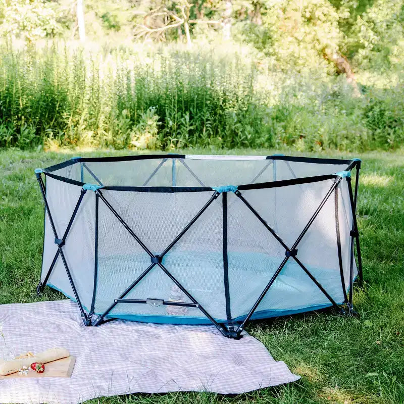 Parc bébé portable My Play Deluxe Extra Large barrières de sécurité intérieures et extérieures - Bleu Aqua