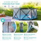 Parc bébé portable My Play Deluxe Extra Large barrières de sécurité intérieures et extérieures - Bleu Aqua