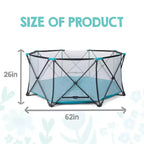 Parc bébé portable My Play Deluxe Extra Large barrières de sécurité intérieures et extérieures - Bleu Aqua