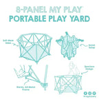 Parc bébé portable My Play Deluxe Extra Large barrières de sécurité intérieures et extérieures - Bleu Aqua