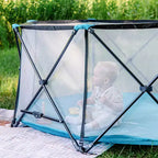 Parc bébé portable My Play Deluxe Extra Large barrières de sécurité intérieures et extérieures - Bleu Aqua