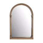 Miroir mural en bois cintré traditionnel marron