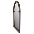 Miroir mural en bois cintré traditionnel marron