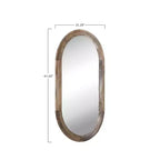 Miroir Mural Ovale Encadré Bois Naturel