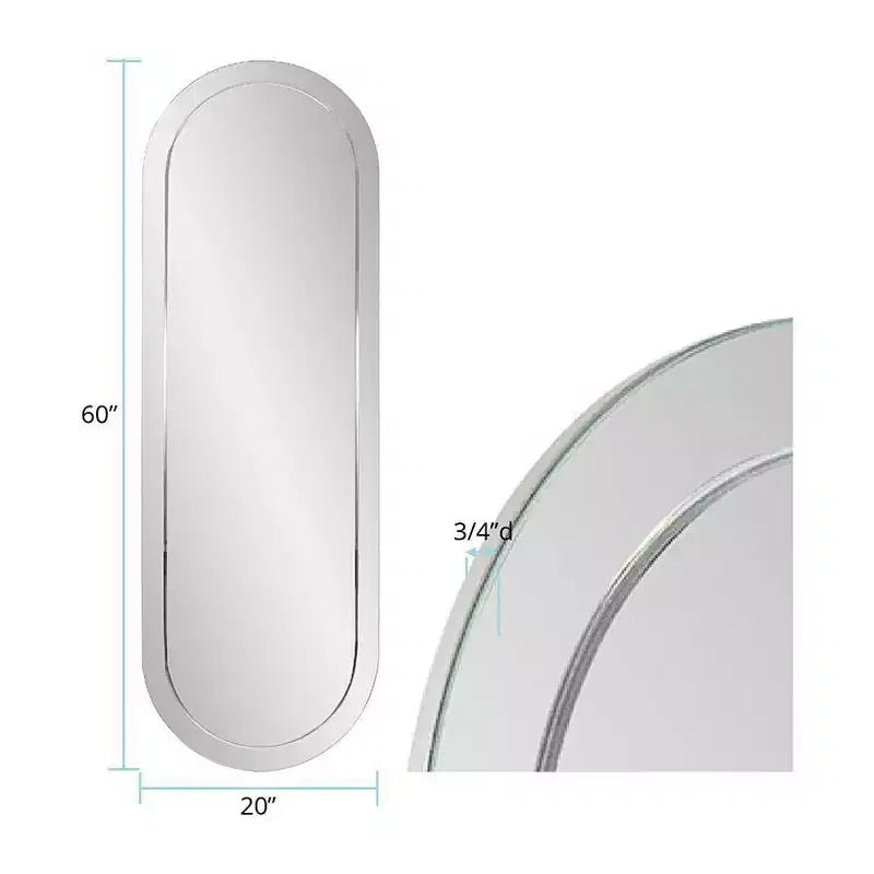Miroir mural rectangulaire 45,5 po x 30,75 po avec cadre en bois gris fumé miroir : design moderne, aucun assemblage requis