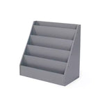 Bibliothèque Explorateur pour enfants en bois gris : Meuble à livres en MDF à 4 étagères, 61 cm H x 61 cm l x 33 cm P, à partir de 2 ans