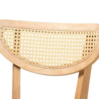 Tabourets de bar hauteur comptoir Dannell en tissu et bois Gris/Chêne naturel/Marron clair : Revêtement en polyester, Structure en bois d'hévéa