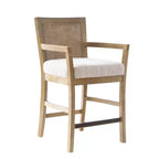 Tabouret de bar Paulie Cane à hauteur de comptoir, crème/naturel recyclé