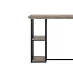 Table à manger Zudora 47" Chêne antique, finition noir sable : Piètement central métallique robuste, 2 places assises