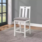 Ensemble de salle à manger Seawhisper de hauteur comptoir de transition blanc/gris : Table carrée, chaises rembourrées