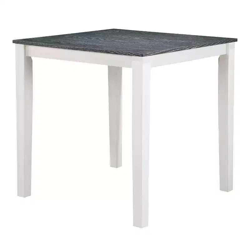 Ensemble de salle à manger Seawhisper de hauteur comptoir de transition blanc/gris : Table carrée, chaises rembourrées