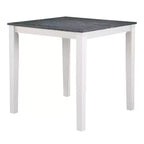 Ensemble de salle à manger Seawhisper de hauteur comptoir de transition blanc/gris : Table carrée, chaises rembourrées