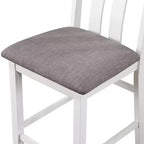 Ensemble de salle à manger Seawhisper de hauteur comptoir de transition blanc/gris : Table carrée, chaises rembourrées