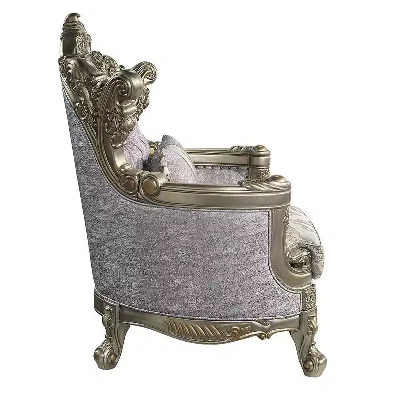 Fauteuil d'appoint Miliani en tissu/bronze antique de 44,5 po