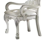 Fauteuil d'appoint Dresden 21" Cuir synthétique Finition blanc cassé : Capitonnée, Aucun assemblage requis, Cadre en bois composite