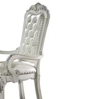 Fauteuil d'appoint Dresden 21" Cuir synthétique Finition blanc cassé : Capitonnée, Aucun assemblage requis, Cadre en bois composite