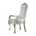 Fauteuil d'appoint Dresden 21" Cuir synthétique Finition blanc cassé : Capitonnée, Aucun assemblage requis, Cadre en bois composite