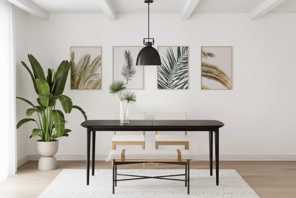 Banc Thatcher Boucle bois et métal avec coussin amovible : Bord incurvé, sangles en cuir vegan, fermeture éclair, facile à nettoyer