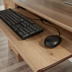 Bureau informatique Sauder en chêne Timber : Meuble de bureau de style vintage avec tiroir de rangement et cadre en MDF