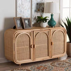 Armoire de rangement à 3 portes en rotin naturel bali & pari Evania Naturel