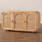 Armoire de rangement à 3 portes en rotin naturel bali & pari Evania Naturel