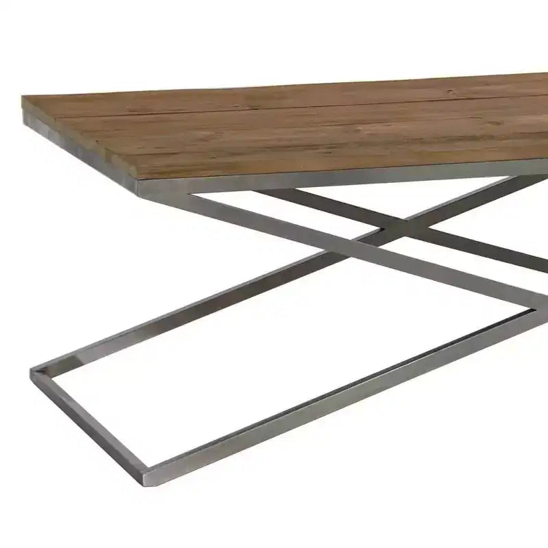Table basse rectangulaire Savannah 135 cm en bois et métal, naturelle