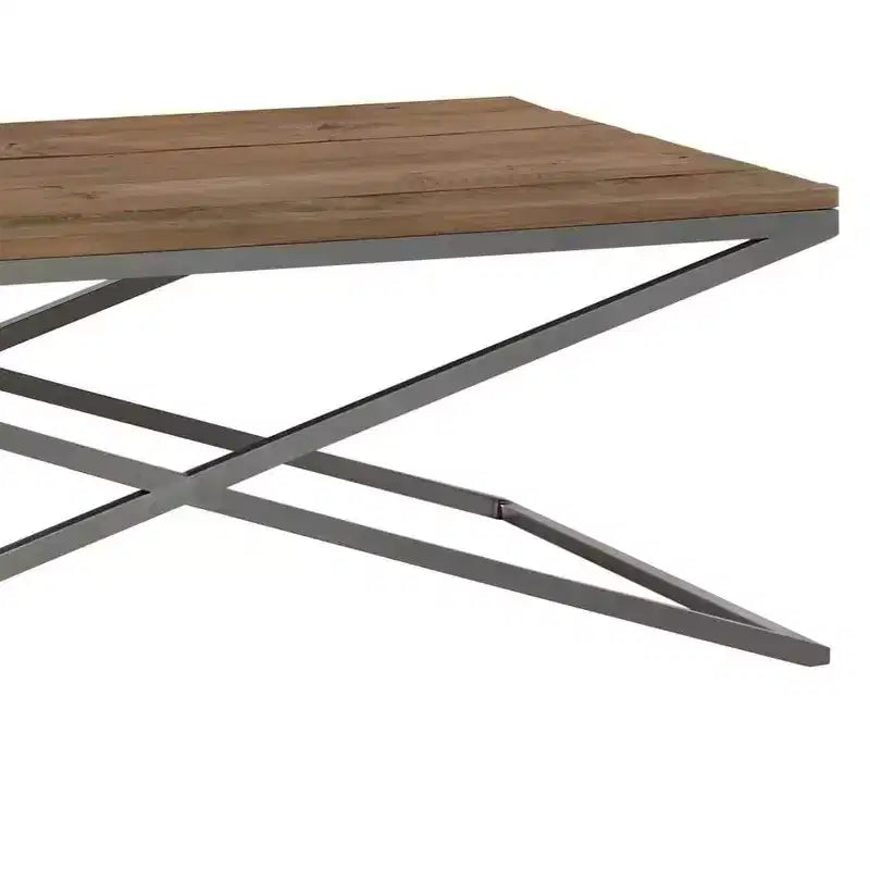 Table basse rectangulaire Savannah 135 cm en bois et métal, naturelle