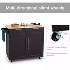Desserte de cuisine roulante Îlot de rangement robuste Chariot meuble d'appoint