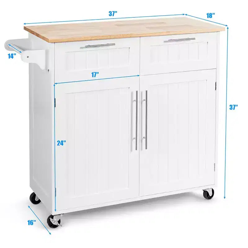 Desserte de cuisine roulante Îlot de rangement robuste Chariot meuble d'appoint