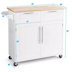 Desserte de cuisine roulante Îlot de rangement robuste Chariot meuble d'appoint