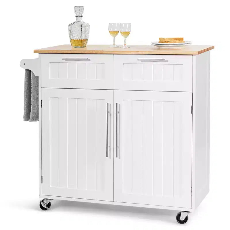 Desserte de cuisine roulante Îlot de rangement robuste Chariot meuble d'appoint