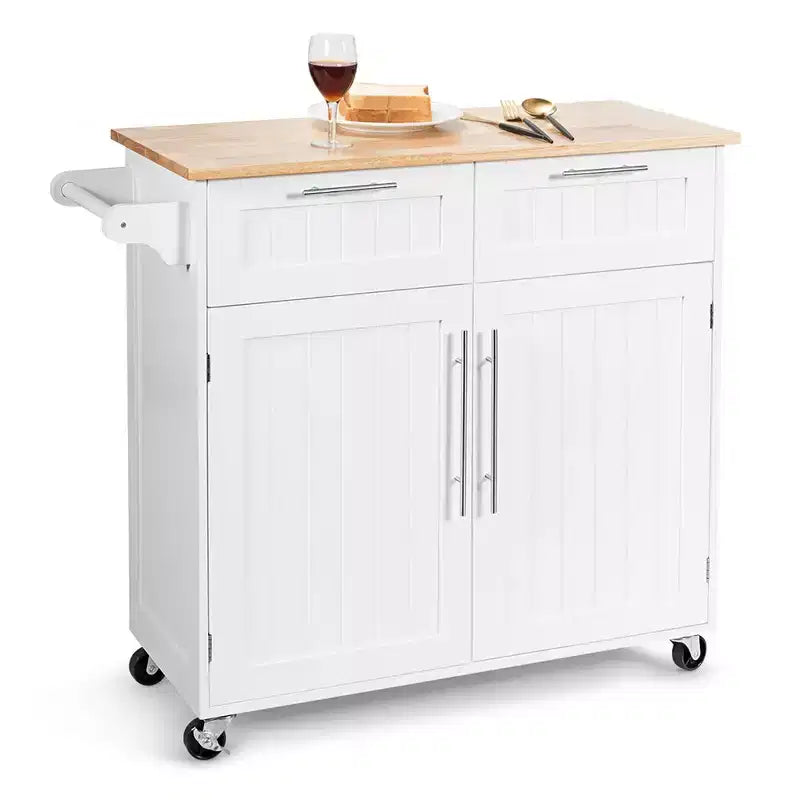 Desserte de cuisine roulante Îlot de rangement robuste Chariot meuble d'appoint