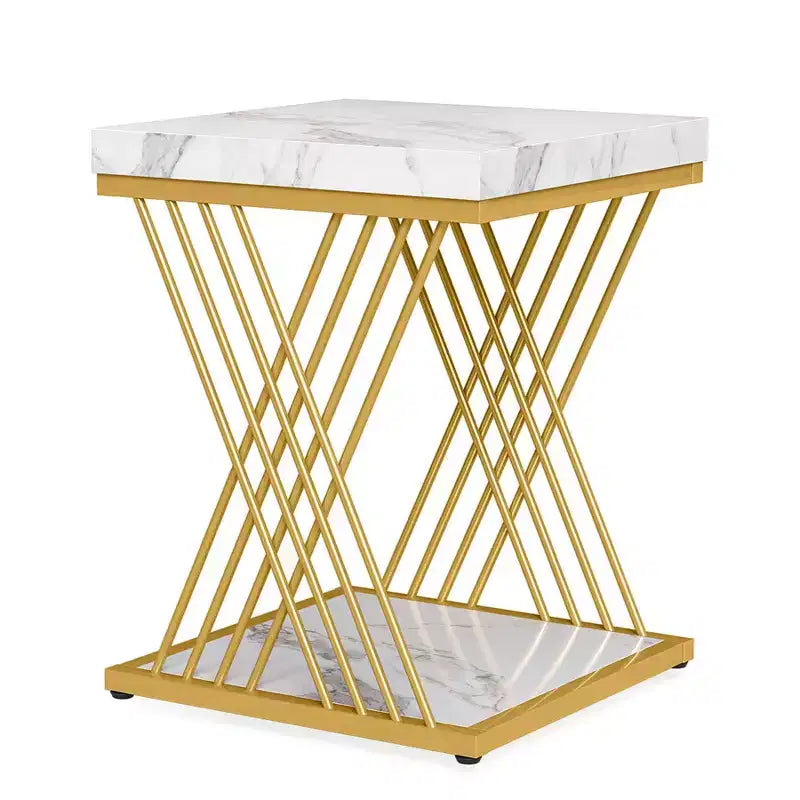 Lantine 2-Tier End Table, Square Side Table