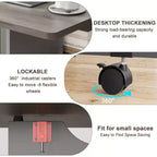Table à manger pliante avec 2 étagères de rangement, abattants, 6 roulettes, table extensible multifonction pour cuisine, chambre, salon