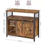 Buffet de rangement, commode, buffet avec 2 portes coulissantes de grange, étagères réglables