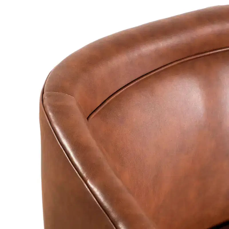 Fauteuil d'appoint de style club avec base pivotante à 360 degrés et accoudoirs inclinés