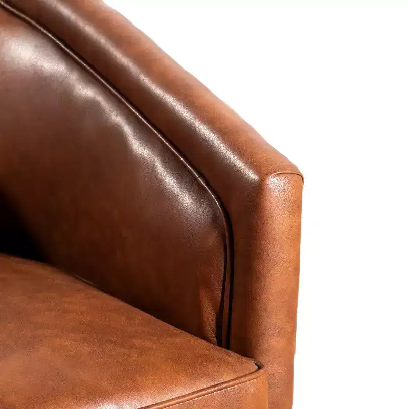 Fauteuil d'appoint de style club avec base pivotante à 360 degrés et accoudoirs inclinés