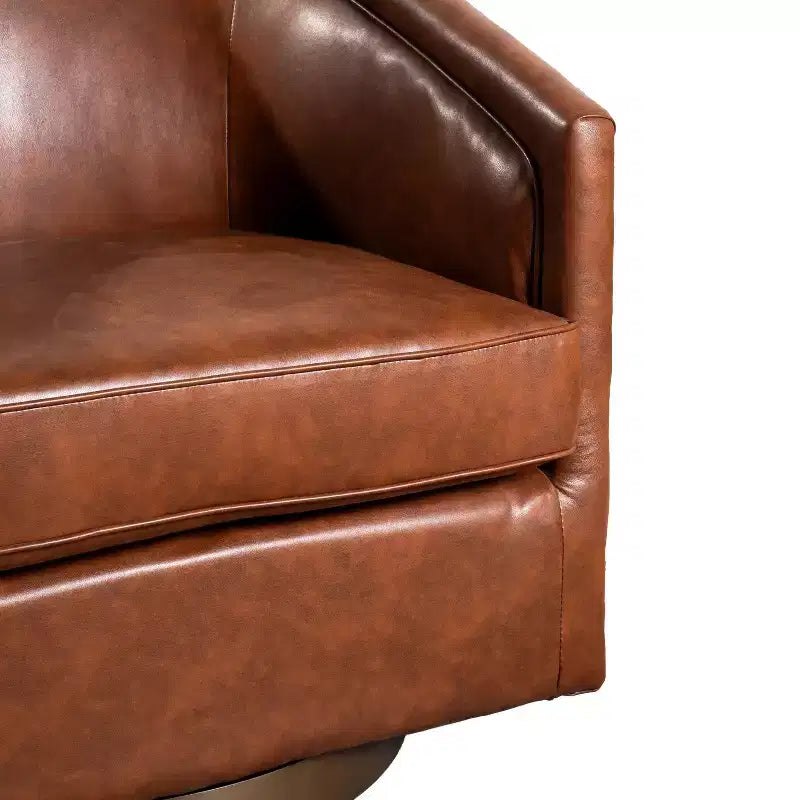 Fauteuil d'appoint de style club avec base pivotante à 360 degrés et accoudoirs inclinés