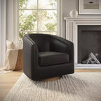 Fauteuil d'appoint de style club avec base pivotante à 360 degrés et accoudoirs inclinés
