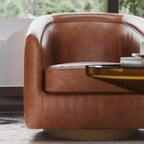 Fauteuil d'appoint de style club avec base pivotante à 360 degrés et accoudoirs inclinés