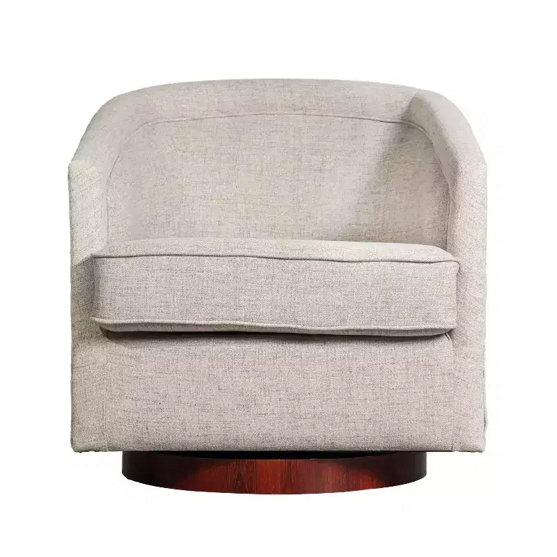 Fauteuil d'appoint de style club avec base pivotante à 360 degrés et accoudoirs inclinés
