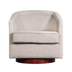 Fauteuil d'appoint de style club avec base pivotante à 360 degrés et accoudoirs inclinés