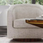 Fauteuil d'appoint de style club avec base pivotante à 360 degrés et accoudoirs inclinés