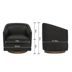 Fauteuil d'appoint de style club avec base pivotante à 360 degrés et accoudoirs inclinés