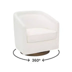 Fauteuil d'appoint de style club avec base pivotante à 360 degrés et accoudoirs inclinés