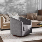 Fauteuil d'appoint de style club avec base pivotante à 360 degrés et accoudoirs inclinés