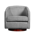 Fauteuil d'appoint de style club avec base pivotante à 360 degrés et accoudoirs inclinés
