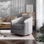 Fauteuil d'appoint de style club avec base pivotante à 360 degrés et accoudoirs inclinés