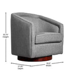 Fauteuil d'appoint de style club avec base pivotante à 360 degrés et accoudoirs inclinés