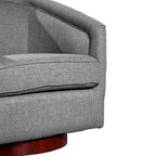 Fauteuil d'appoint de style club avec base pivotante à 360 degrés et accoudoirs inclinés